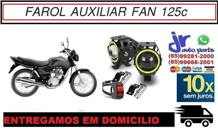 Par Farol de Milha LED Angel Eyes U7  FAN 125 2006