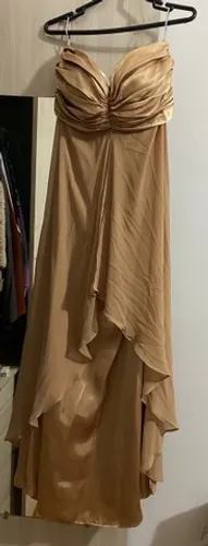 Vestido dourado festa tomara que caia
