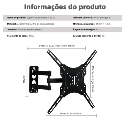 Suporte articulado para TV 
