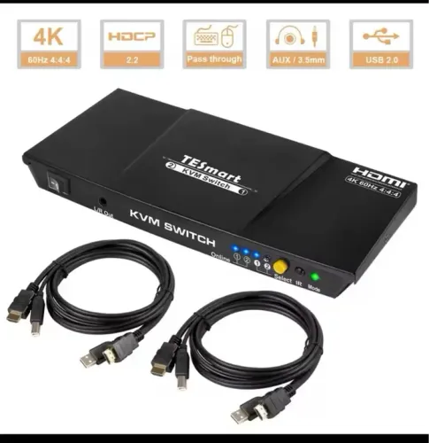 KVM TESMART 4K 2 laptops 1 monitor