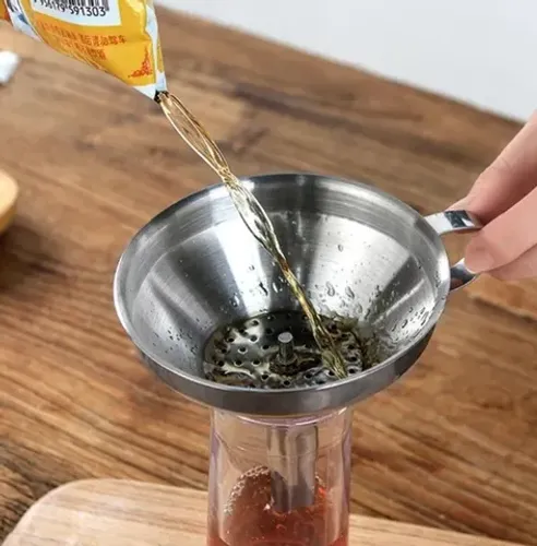 Funil Em Aço Inox Da Kehome Com Funil Removível 15cm