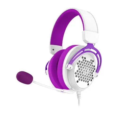 Headset Gamer Redragon Diomedes Purple/White P3 C/ Adaptador USB e Adaptador P2 - WZetta