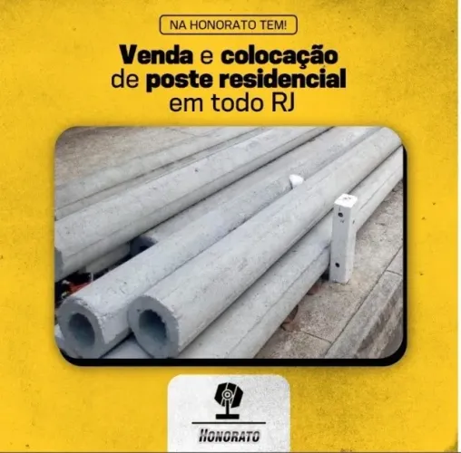 Poste de Concreto e Poste Galvanizado Homologado Light | Entrega e Instalação
