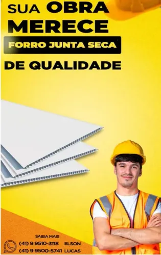 Forro em pvc junta seca colocado 