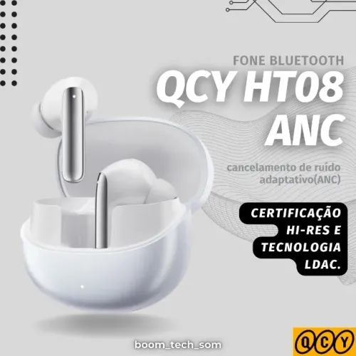 Fone Sem Fio QCY HT08 PRO ANC Bluetooth | Garantia | Som de Cinema | Pronta Entrega