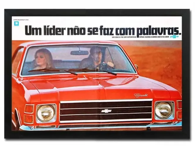 Opala 1974, 1975 ou 1976 - Quadro decorativo com propaganda/matéria original de revista
