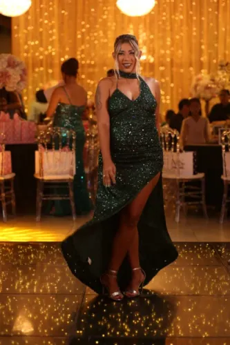 Vestido de Festa Verde Esmeralda