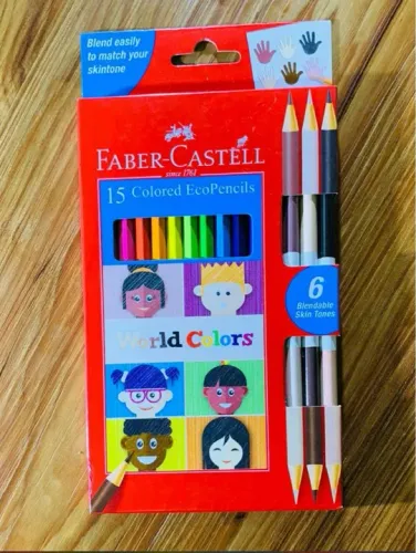 lápis de cor faber-castell com 15 unidades importado (novo)