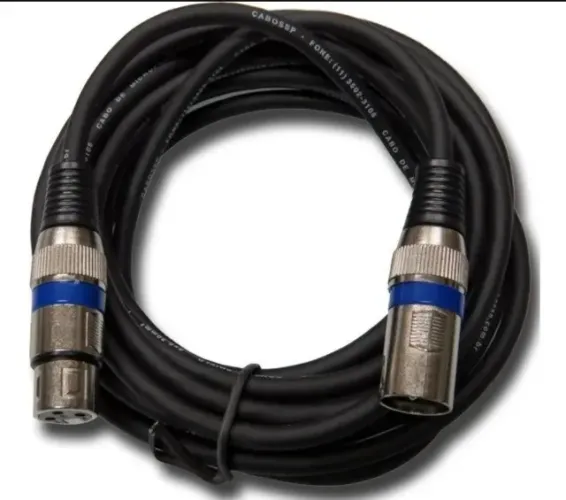 Cabos Microfone DMX - XLR Canon Balanceado 5 Metros