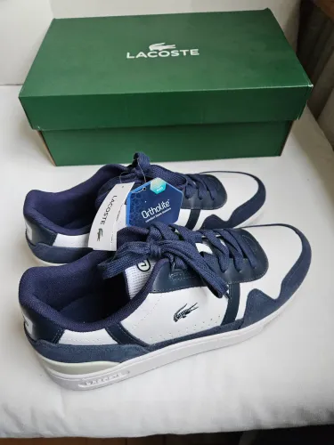 tênis lacoste t-clip azul marinho e branco (no 40)-novo e original