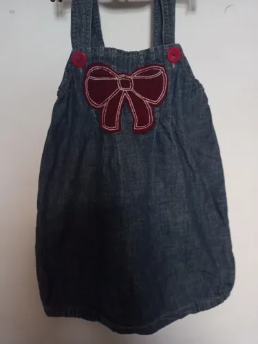 Vestido Jeans Infantil com Laço Tam 4 anos