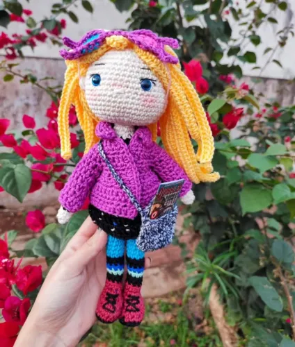 Amigurumi Luna Lovegood personagem do filme Harry Potter