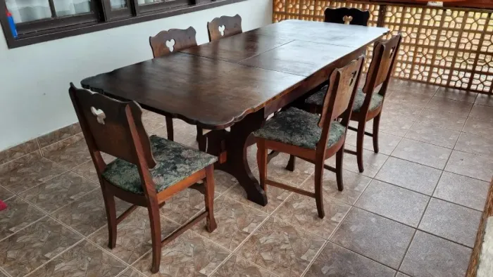 Mesa colonial CIMO expansível+ 6 cadeiras