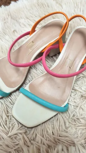 Sandália My Shoes NOVA - Tiras Coloridas (Multicor) - Nº 34