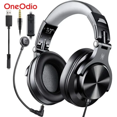 Fone Headset Gamer 7.1 Surround ONEODIO/Microfone/Driver 40mm/HI-FI/Cabo P2-P3/Pc Ps4-xbox