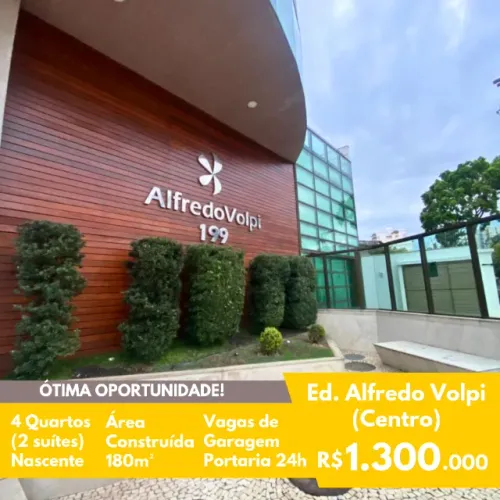FIT - Venda - Ed. Alfredo Volpi - Centro - 4 Quartos (2 suítes) - Nascente - 186m²
