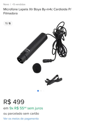 Microfone Lapela Xlr Boya By-m4c Cardioide