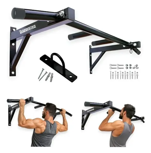 Barra fixa de parede exercício musculação ginástica aparelho fitness externo e interno