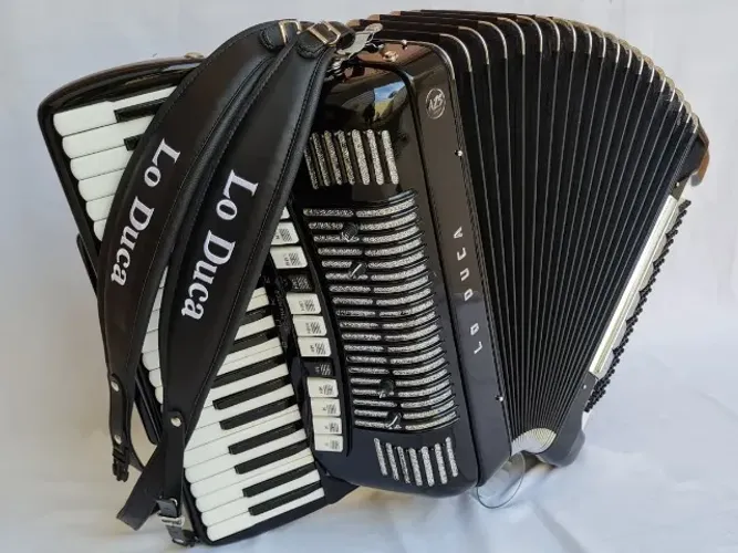 Acordeon 120 Baixos Lo Duca Dupla R. Já Eletrificada