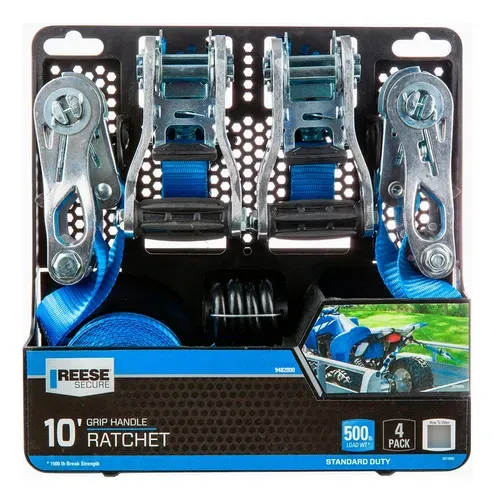 Kit com 4 cintas de 3 metros para fixação de carga com catraca manual