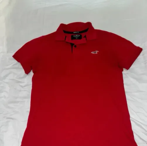 Camisa Polo Vermelha Hollister Masculina Tamanho M