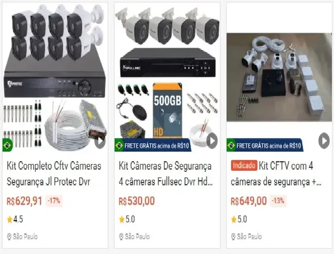 Instalação de Kits de Seguraança: Você adquire o seu na internet e nós instalamos