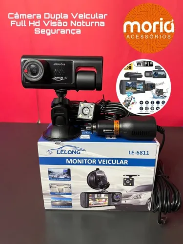 Câmera Dupla Veicular Full Hd Visão Noturna Segurança
