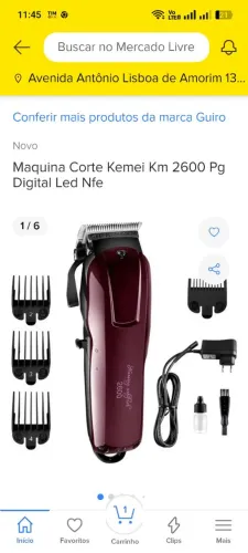 Marquinha de cortar cabelo kelmei original Nova nuca foi usada 