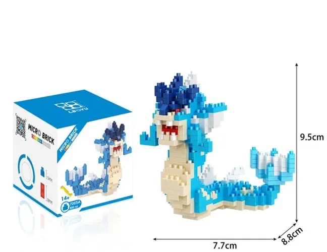 Gyarados Pokem Miniblocos miniatura de coleção pikac Magikarp mais de 330 peças