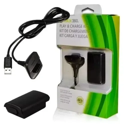 Bateria para Manete Xbox 360 + Cabo Manete Xbox 360