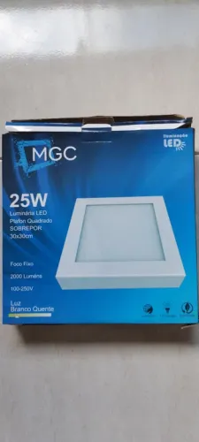 Luminária LED Plafon Quadrado 25W 30x30cm Branco Quente