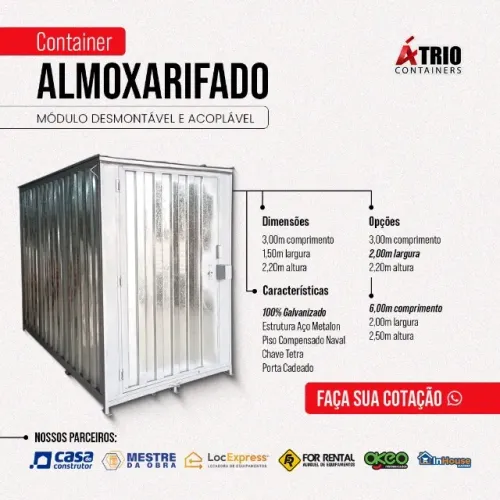 Container 3 metros depósito DESMONTAVEL 