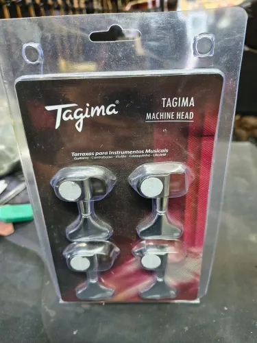 Tarraxas para contra baixo Tagima cromadas 4R em linha produto original Tagima