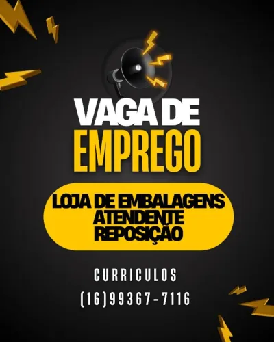 VAGA DE EMPREGO LOJA DE EMBALAGENS