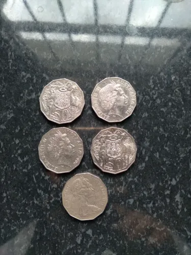 Moedas Australianas de 50 centavos