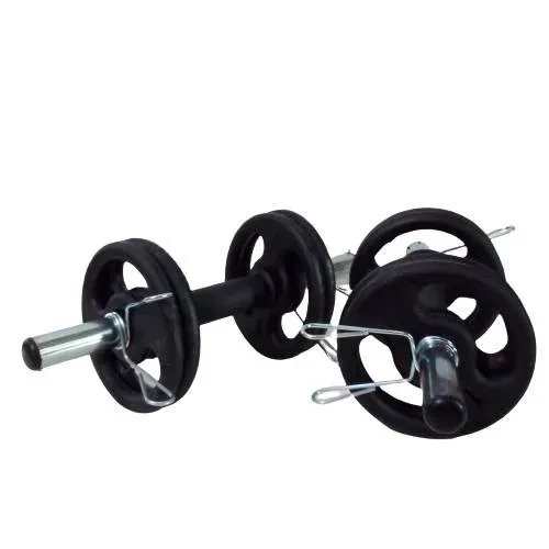 Kit 8 kg de Anilhas e 1 Par de Barras com presilhas