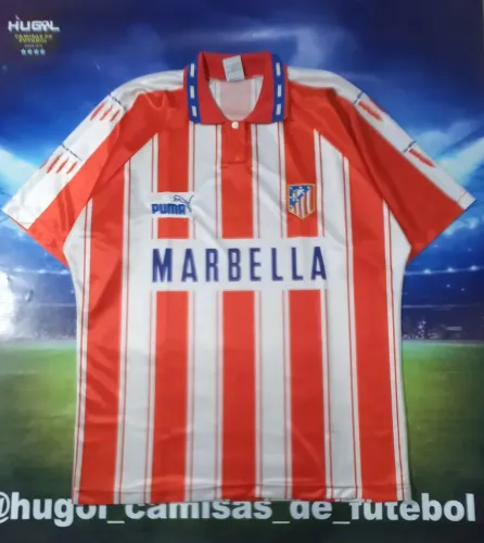 Camisa do Atlético Madrid 1995 Puma Marbella Tamanho GG Perfeita sem detalhes