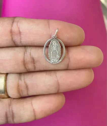 Pingente Medalha Nossa Senhora de Guadalupe - Prata 925 legítima