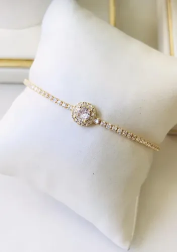 Pulseira Feminina com Zircônias 