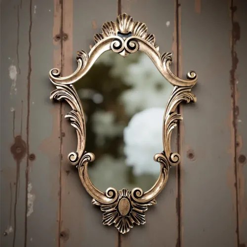 Espelho Decorativo Dourado com Moldura Ornamental