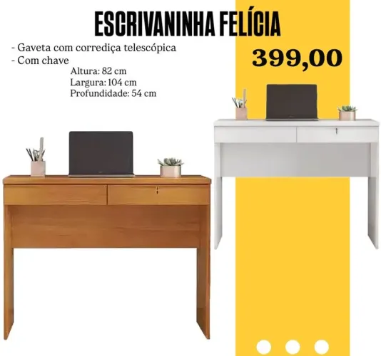 Escrivaninha Felícia com 2 gavetas / FRETE GRATIS - ENTREGA HOJEEE !!