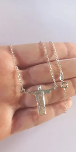 Colar novo Cristo Redentor em Prata 925 