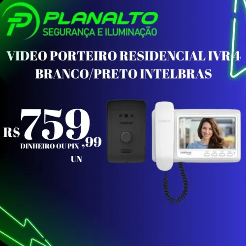 Vídeo porteiro residencial IVR4 branco/preto