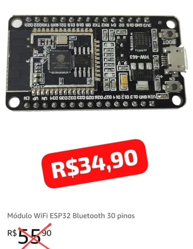 Módulo WiFi ESP32 Bluetooth 30 pinos - Promoção!