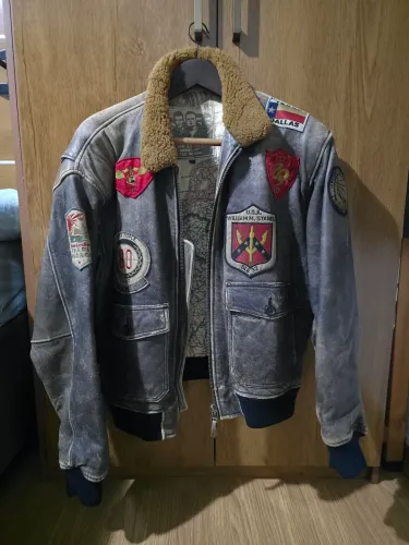 Jaqueta de Couro Avirex G-1 Vintage (Estilo Top Gun)