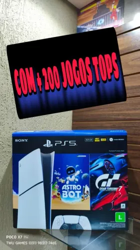PS5 slim + 200 jogos tops