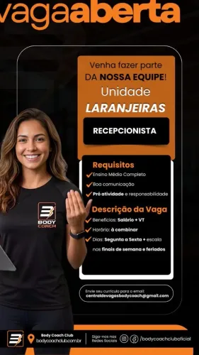 Vaga para Recepcionista em Academia Premium