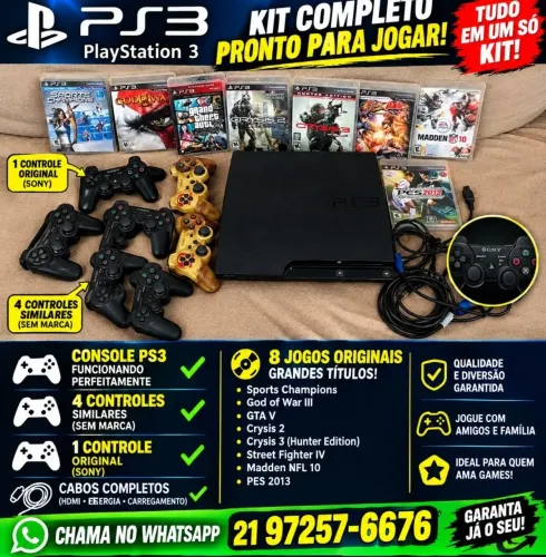 Playstation 3 - Com 8 jogos originais