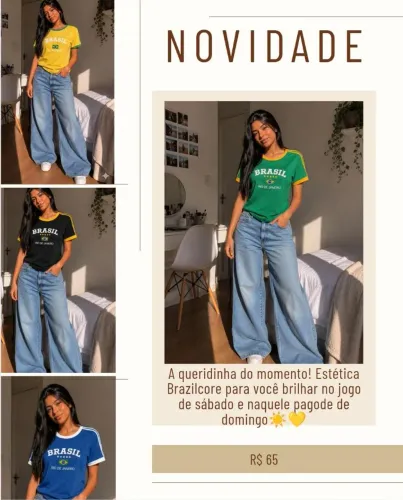 Camisa do Brasil bordada feminina