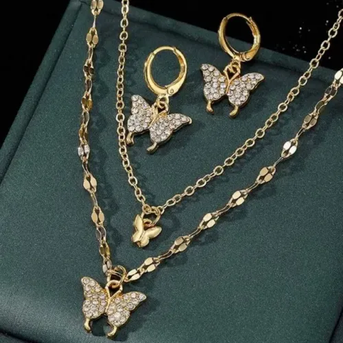 ? Conjunto Feminino Borboleta Dourado ? Um conjunto delicado e elegante para deixar qualqu